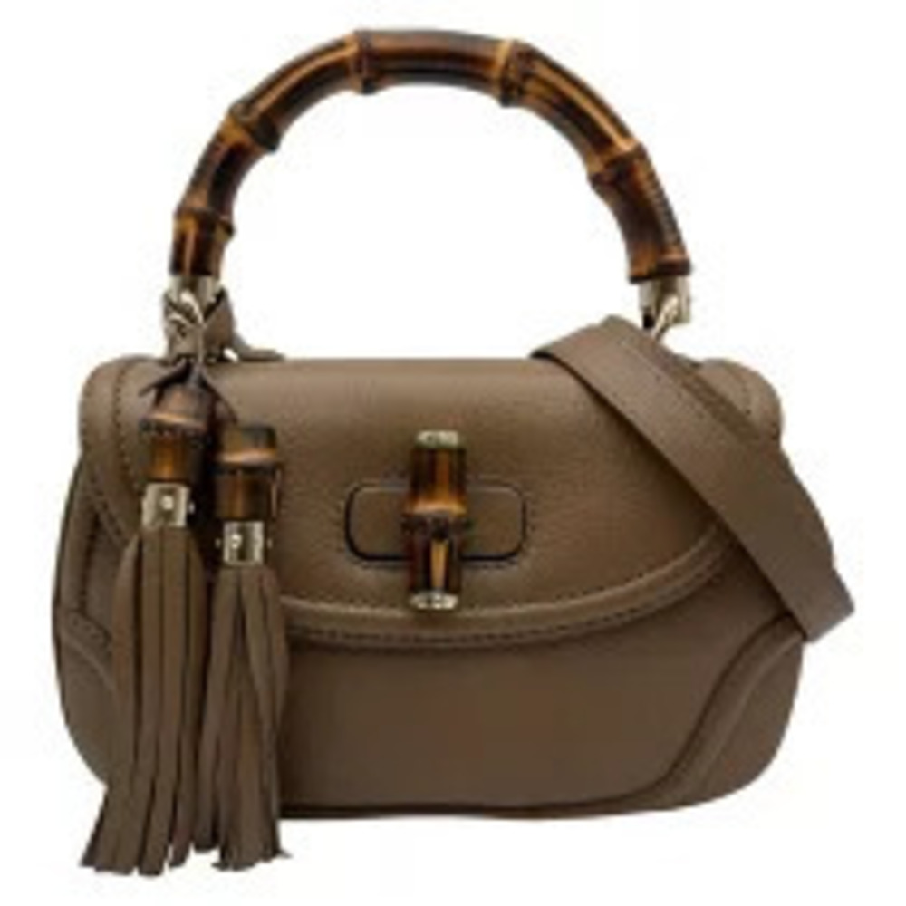 Gucci Bamboo Handbag Brown Leather Shoulder Bag